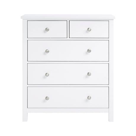 Galen White 5-Drawer Chest from Homelegance - Luna Furniture