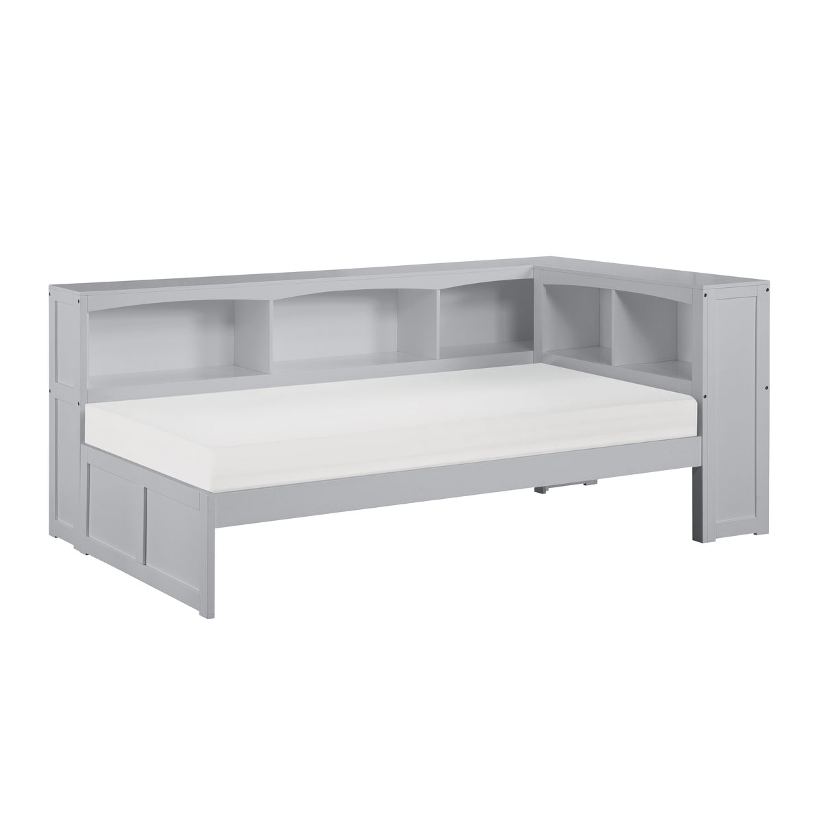 Orion Gray Twin Bookcase Corner Bed from Homelegance - Luna Furniture