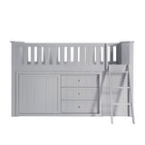 B2063LL-1*BCDR (5) Low Loft Bunk with Bookcase and Dresser from Homelegance - Luna Furniture