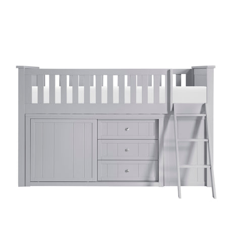 B2063LL-1*BCDR (5) Low Loft Bunk with Bookcase and Dresser from Homelegance - Luna Furniture