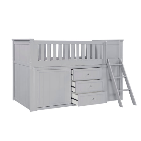 B2063LL-1*BCDR (5) Low Loft Bunk with Bookcase and Dresser from Homelegance - Luna Furniture