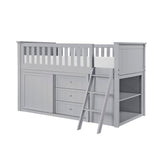 B2063LL-1*BCDR (5) Low Loft Bunk with Bookcase and Dresser from Homelegance - Luna Furniture