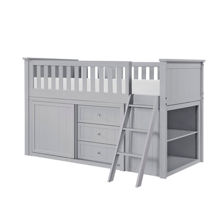 B2063LL-1*BCDR (5) Low Loft Bunk with Bookcase and Dresser from Homelegance - Luna Furniture