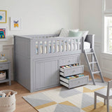 Orion Gray Low Loft Bunk with Dresser