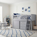 Orion Gray Low Loft Bunk with Dresser