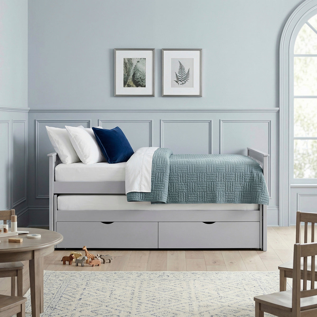 Orion Gray Twin/Twin Bed with Storage Boxes