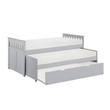 Orion Gray Twin/Twin Bed with Twin Trundle from Homelegance - Luna Furniture