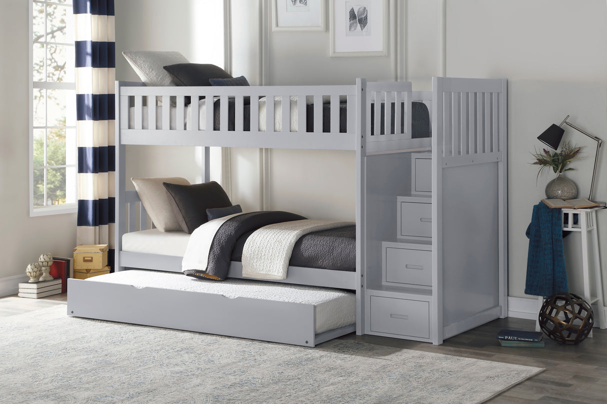 Orion Gray Twin/Twin Bed with Storage Boxes from Homelegance - Luna Furniture