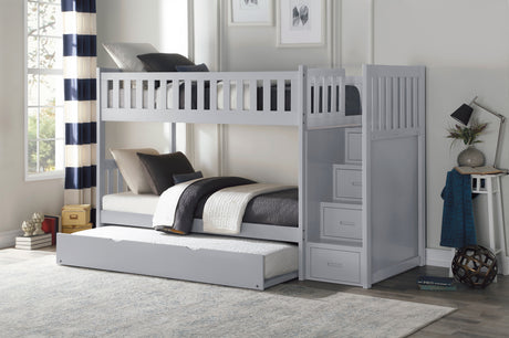 Orion Gray Twin/Twin Bed with Storage Boxes from Homelegance - Luna Furniture
