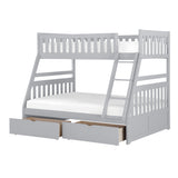 Orion Gray Twin/Full Bunk Bed with Twin Trundle from Homelegance - Luna Furniture