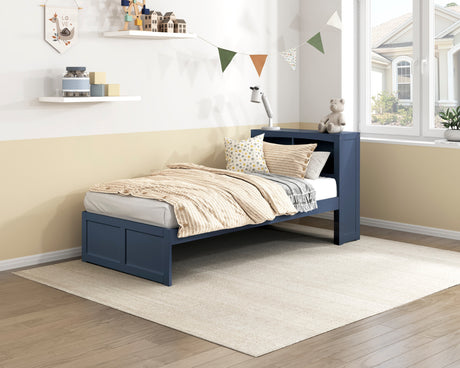 Nora Blue Twin Bookcase Platform Bed from Homelegance - Luna Furniture
