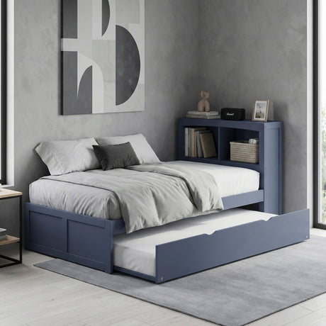 Nora Blue Twin Bookcase Platform Bed from Homelegance - Luna Furniture