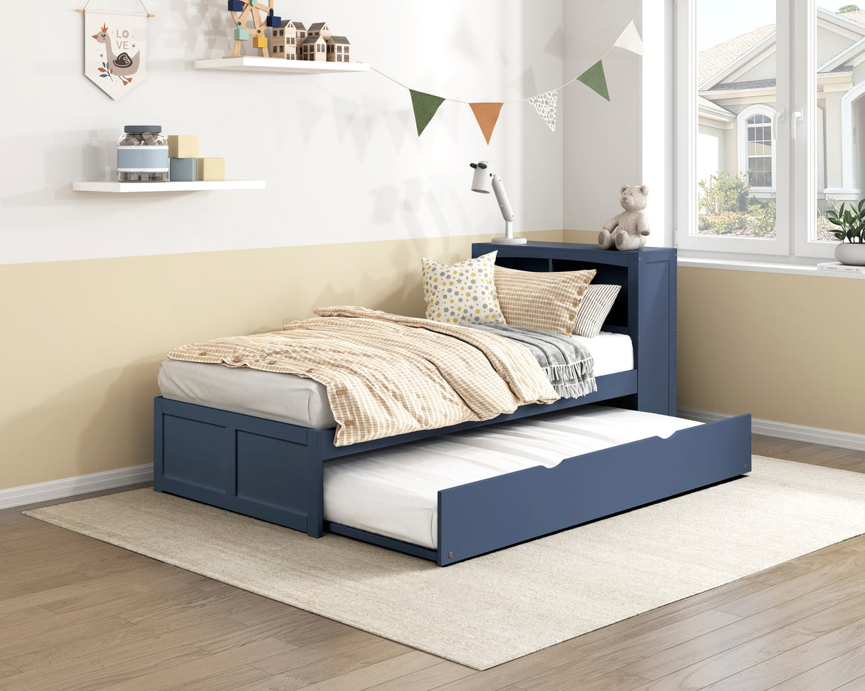 Nora Blue Twin Storage Daybed with Trundle from Homelegance - Luna Furniture