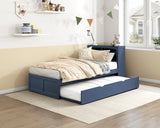 Nora Blue Twin Storage Daybed with Trundle from Homelegance - Luna Furniture