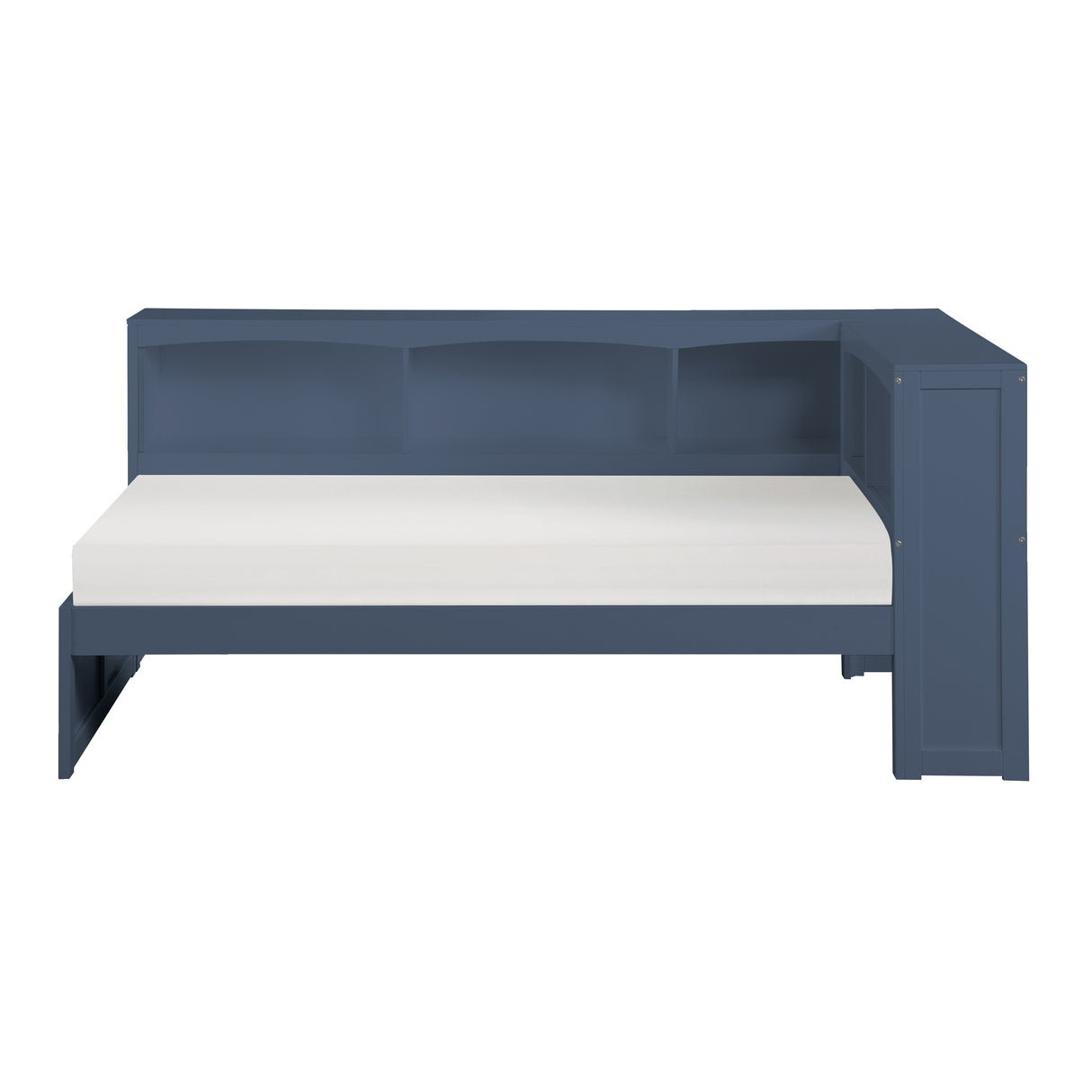 Nora Blue Twin Bookcase Corner Platform Bed from Homelegance - Luna Furniture