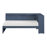 Nora Blue Twin Bookcase Corner Platform Bed from Homelegance - Luna Furniture