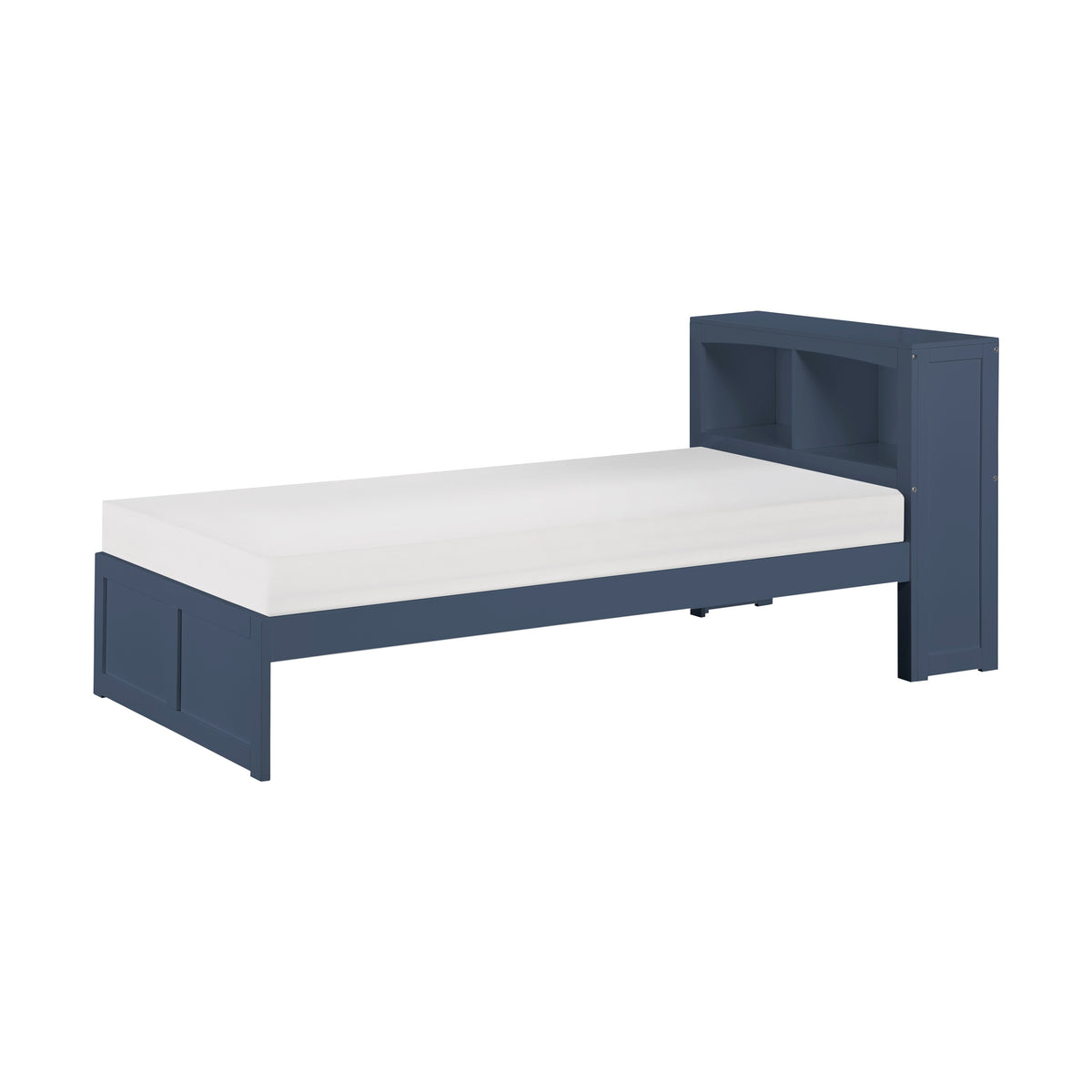 Nora Blue Twin Bookcase Corner Platform Bed