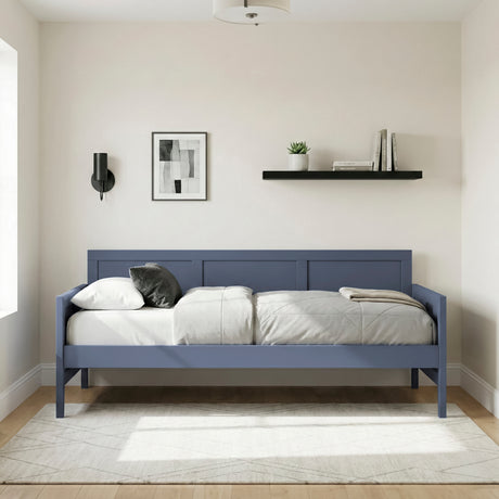 Nora Blue Twin Bookcase Corner Platform Bed from Homelegance - Luna Furniture