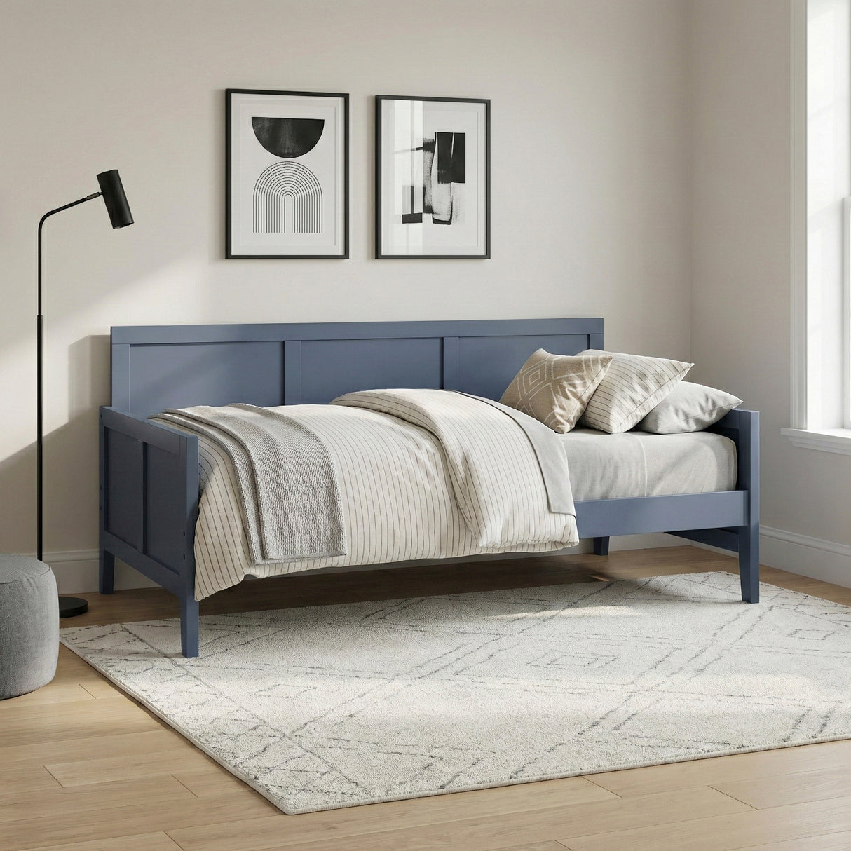 Nora Blue Twin Bookcase Corner Platform Bed from Homelegance - Luna Furniture