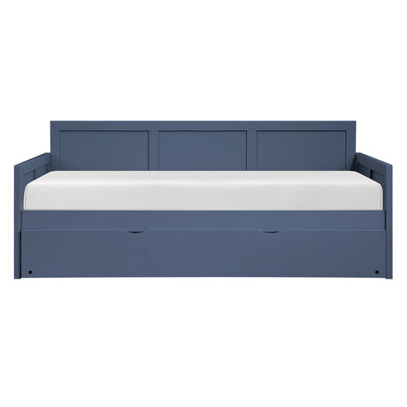 Nora Blue Twin Bookcase Corner Platform Bed from Homelegance - Luna Furniture