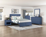 Nora Blue Full Platform Bed from Homelegance - Luna Furniture