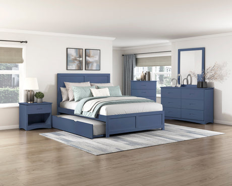 Nora Blue Full Platform Bed from Homelegance - Luna Furniture