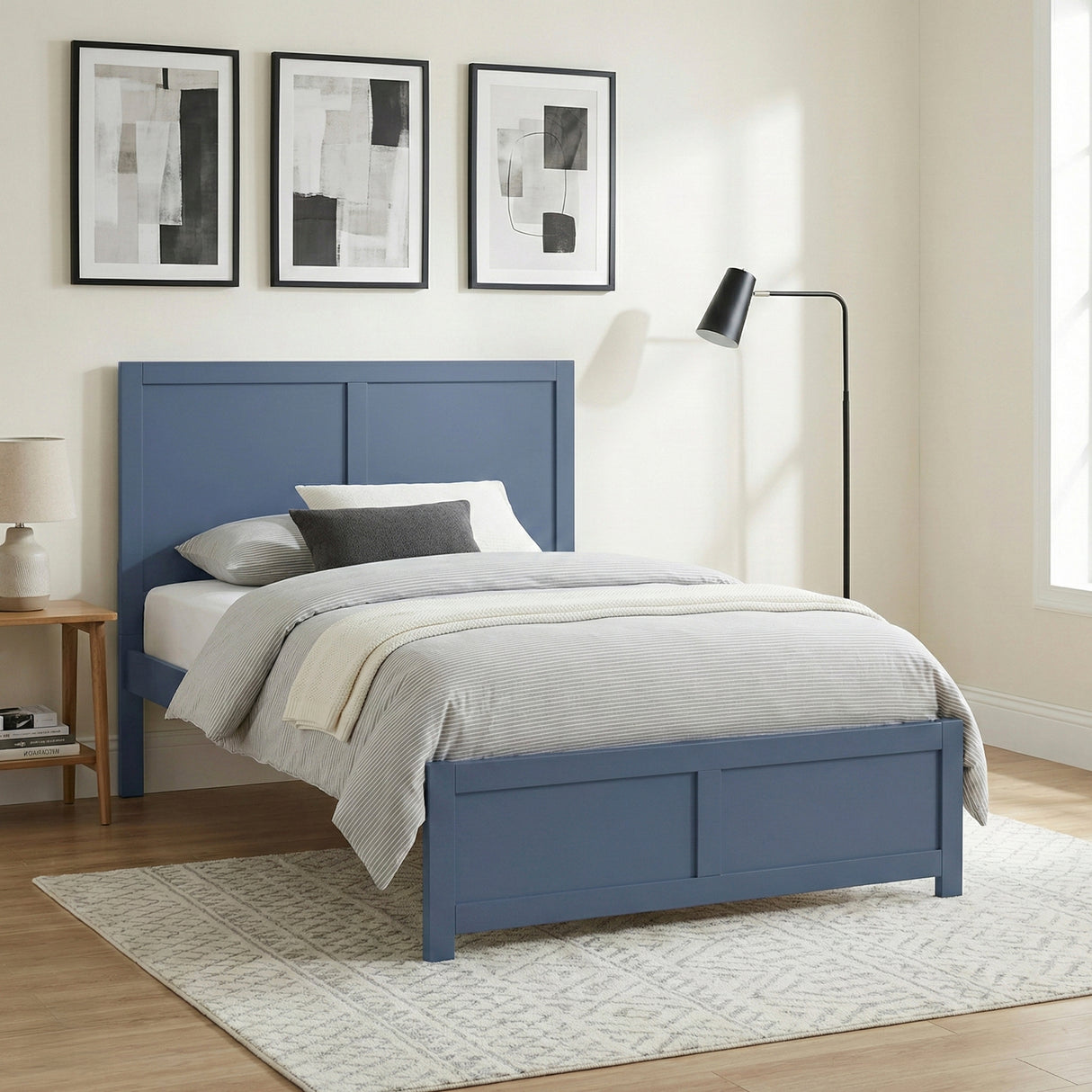 Nora Blue Full Platform Bed from Homelegance - Luna Furniture