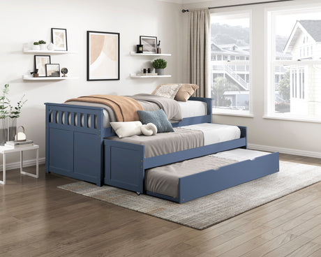 Nora Blue Twin Storage Daybed with Trundle from Homelegance - Luna Furniture