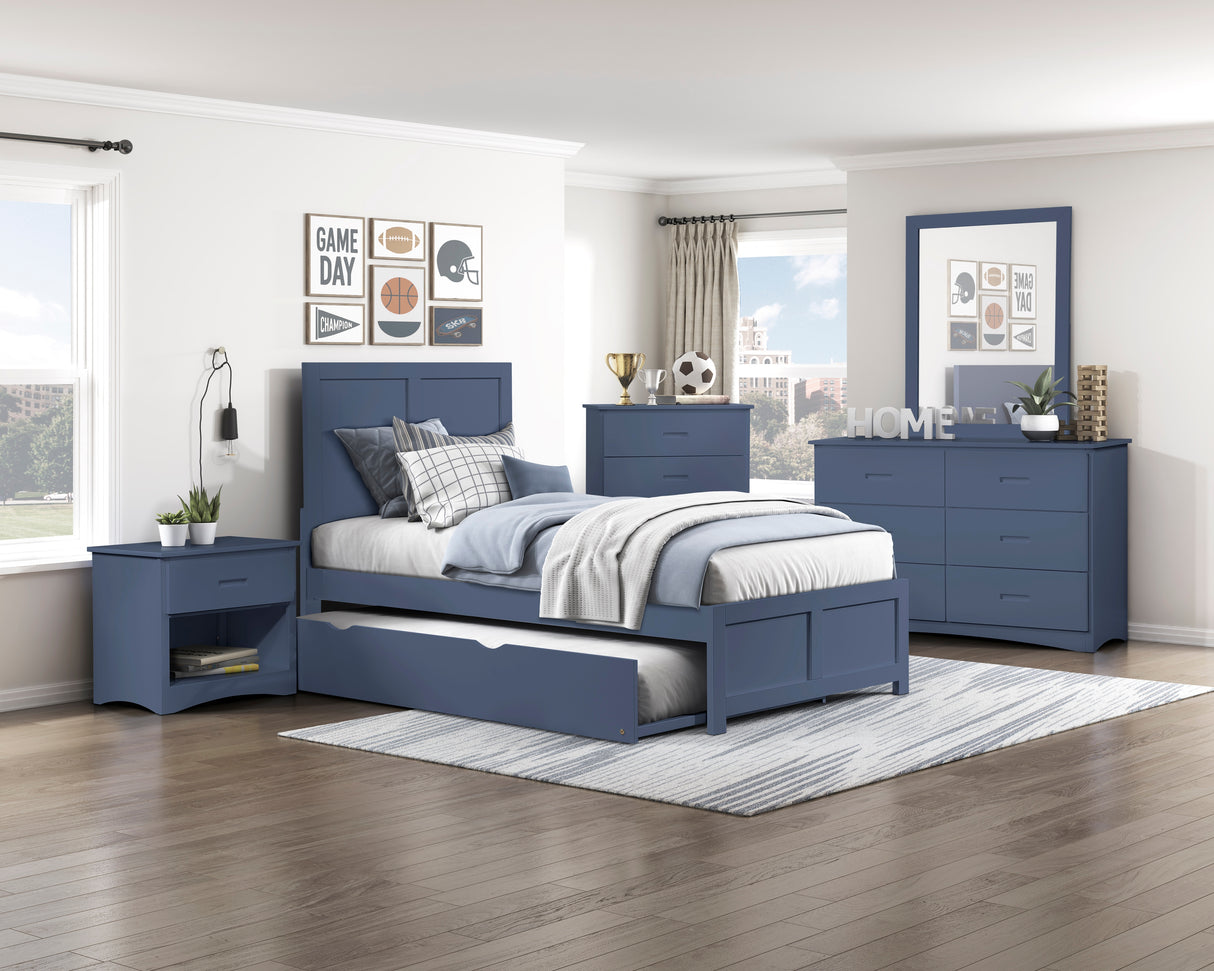 Nora Blue Twin Platform Bed from Homelegance - Luna Furniture