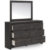 Hollivern Dark Gray Storage Panel Bedroom Set with 2 One-Side Drawers from Ashley - Luna Furniture