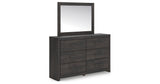 Hollivern Twin Panel Storage Bed with Mirrored Dresser in Dark Gray from Ashley - Luna Furniture