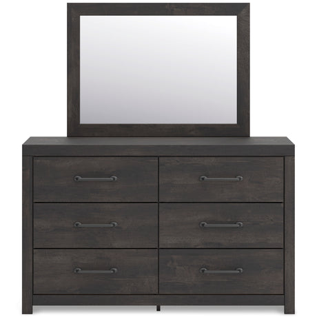 Hollivern Dark Gray Storage Panel Bedroom Set with 4 Side Drawers from Ashley - Luna Furniture