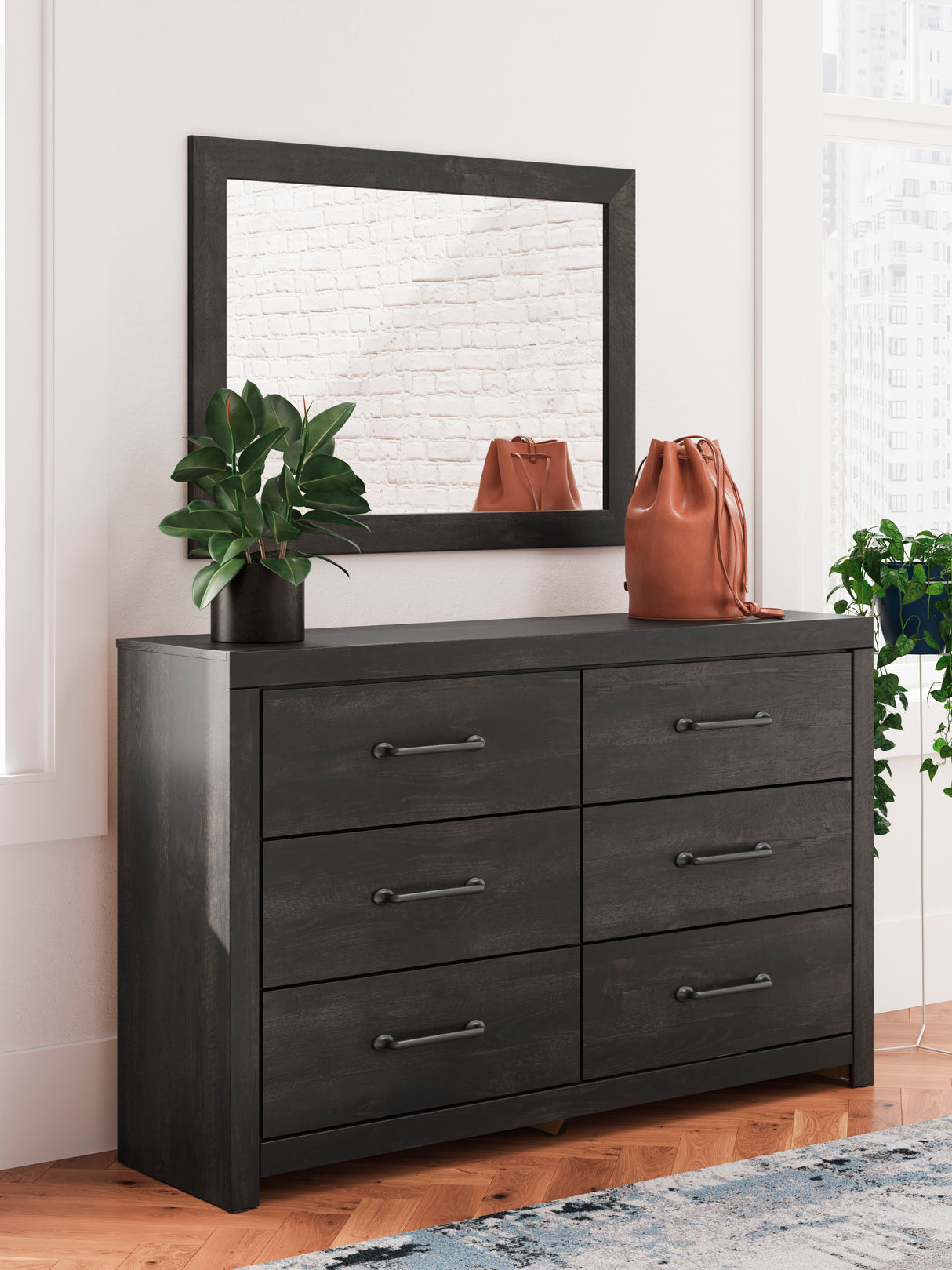 Hollivern Dark Gray Storage Panel Bedroom Set with 4 Side Drawers from Ashley - Luna Furniture