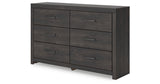 Hollivern Twin Panel Bed with Storage with Dresser in Dark Gray from Ashley - Luna Furniture