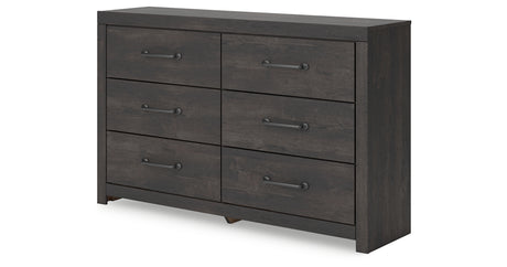 Hollivern Twin Panel Storage Bed with Dresser and Nightstand in Dark Gray from Ashley - Luna Furniture