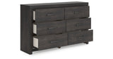 Hollivern Twin Panel Bed with Storage with Dresser in Dark Gray from Ashley - Luna Furniture