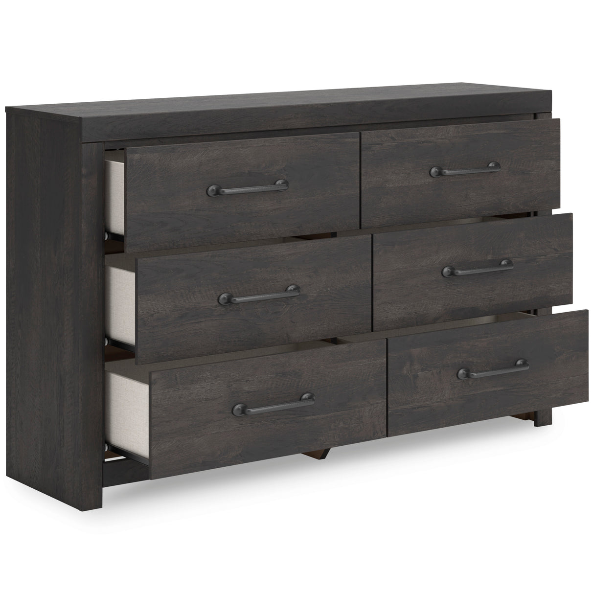Hollivern Dark Gray Storage Panel Bedroom Set with 2 One-Side Drawers from Ashley - Luna Furniture