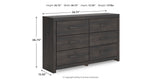 Hollivern Twin Panel Bed with Dresser in Dark Gray from Ashley - Luna Furniture