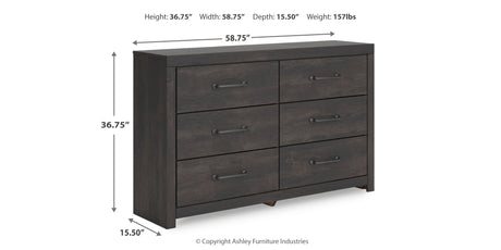 Hollivern Twin Panel Storage Bed with Dresser and Nightstand in Dark Gray from Ashley - Luna Furniture