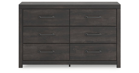 Hollivern Twin Panel Storage Bed with Dresser and Nightstand in Dark Gray from Ashley - Luna Furniture