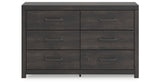 Hollivern Twin Panel Bed with Storage with Dresser in Dark Gray from Ashley - Luna Furniture