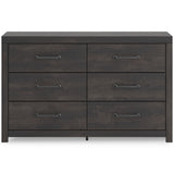 Hollivern Dark Gray Storage Panel Bedroom Set with 2 One-Side Drawers from Ashley - Luna Furniture