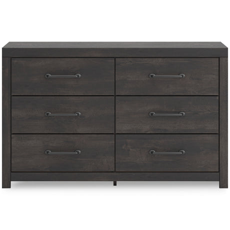 Hollivern Dark Gray Storage Panel Bedroom Set with 2 One-Side Drawers from Ashley - Luna Furniture