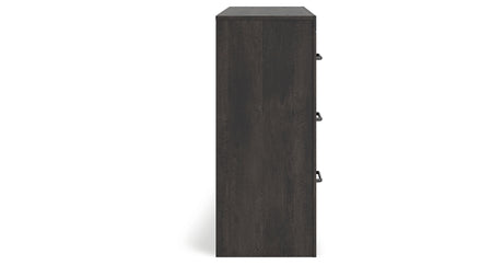 Hollivern Full Panel Bed with Storage with Dresser and Nightstand in Dark Gray from Ashley - Luna Furniture