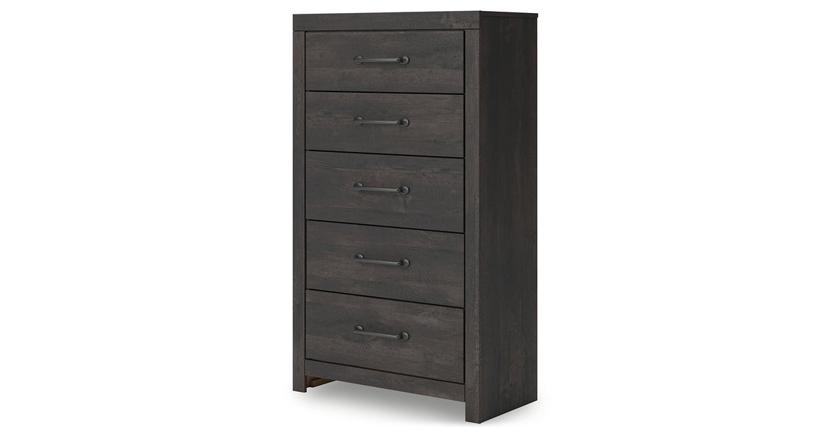 Hollivern Dark Gray Chest of Drawers from Ashley - Luna Furniture
