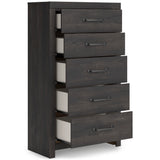 Hollivern Dark Gray Storage Youth Panel Bedroom Set with 4 Side Drawers from Ashley - Luna Furniture