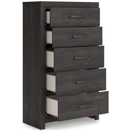 Hollivern Dark Gray Storage Youth Panel Bedroom Set with 4 Side Drawers from Ashley - Luna Furniture