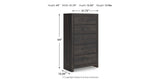 Hollivern Twin Panel Bed with Mirrored Dresser and Chest in Dark Gray from Ashley Furniture - Luna Furniture