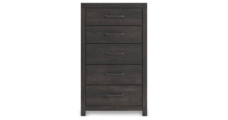 Hollivern Twin Panel Storage Bed with Mirrored Dresser, Chest and 2 Nightstands in Dark Gray from Ashley - Luna Furniture