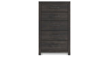 Hollivern Twin Panel Bed with Mirrored Dresser and Chest in Dark Gray from Ashley Furniture - Luna Furniture